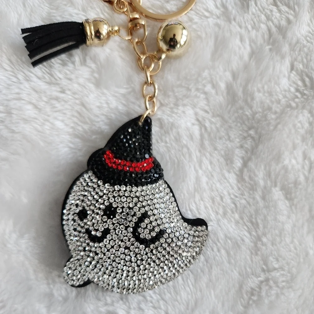 Halloween Ghost Keychain with Halloween Hat Bag Charm